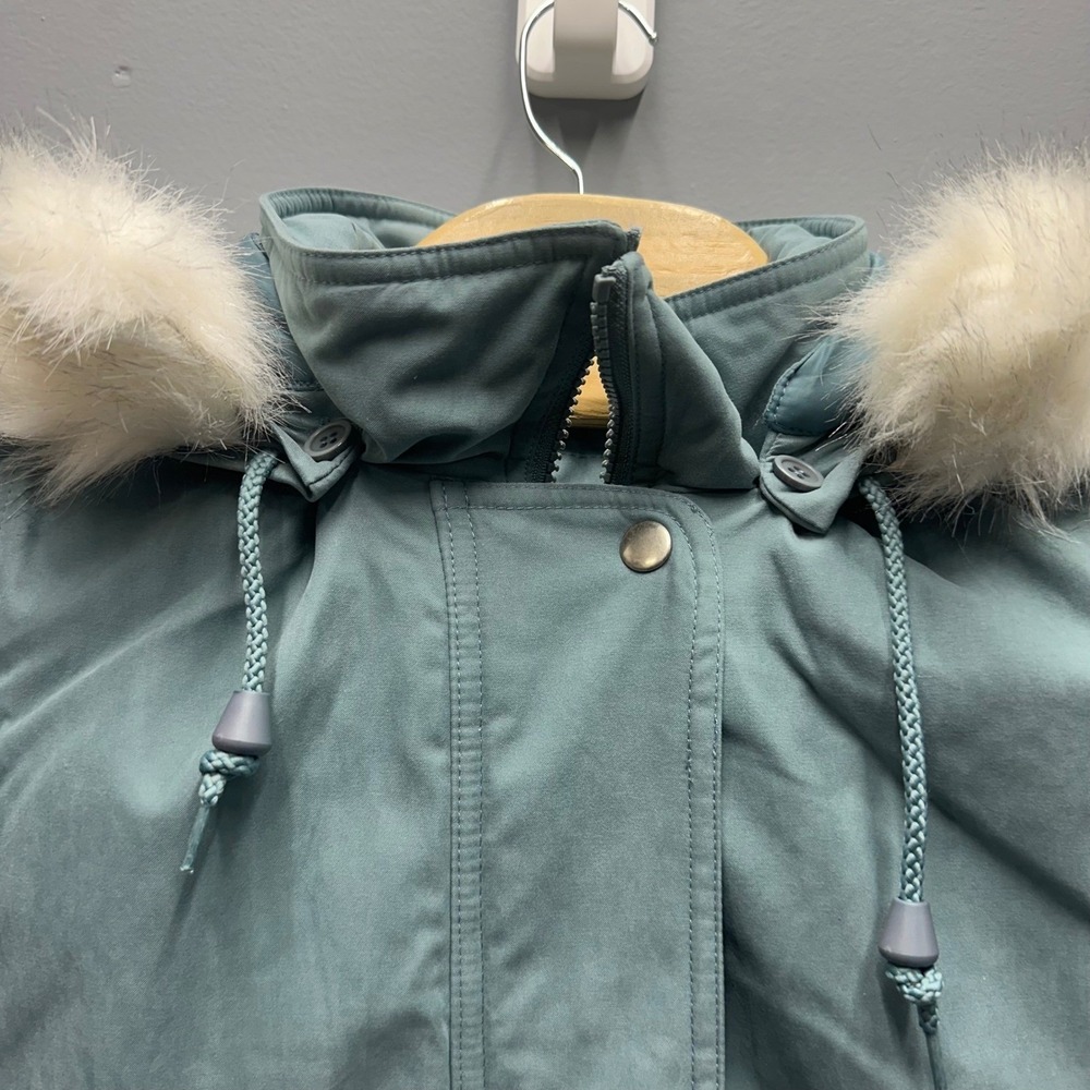 Norm Thompson Women's Hooded Parka Jacket XL Faux Fur Trim Insulated Winter Coat - Picture 6 of 14
